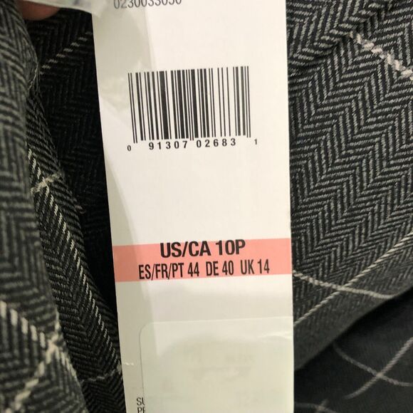 Le Suit Womens Blazer 10 Petite Gray Suit Checkered One Button Front Pocket NWT - Picture 7 of 12